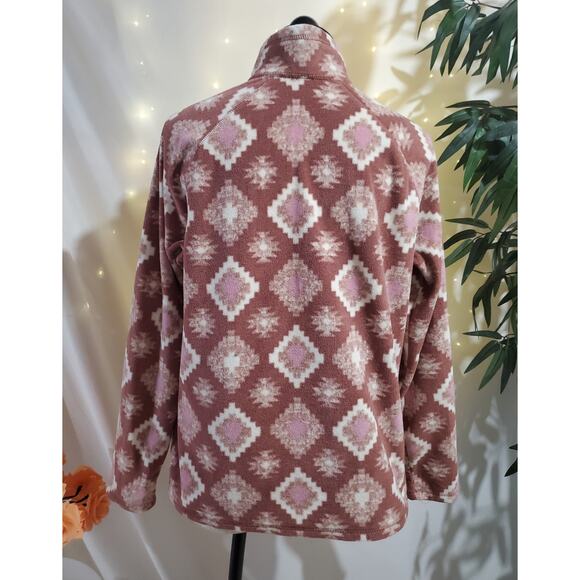 Eddie Bauer 1/2 Zip Aztec Southwestern Fleece Jacket Womens Size XL Tribal Ski - Picture 3 of 12